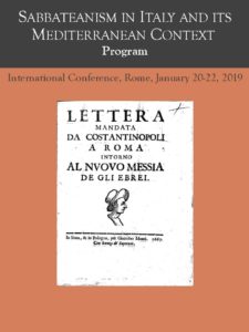 Locandina conferenza Sabbateanism in Italy and its Mediterranean Context