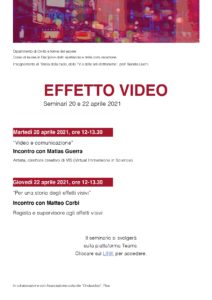 effetto video 20 23 aprile 2021