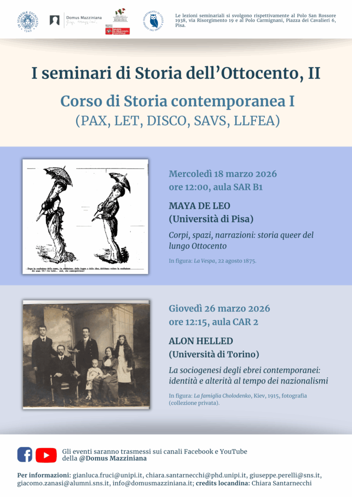 Locandina del ciclo "I seminari di Storia dell'Ottocento" 2026